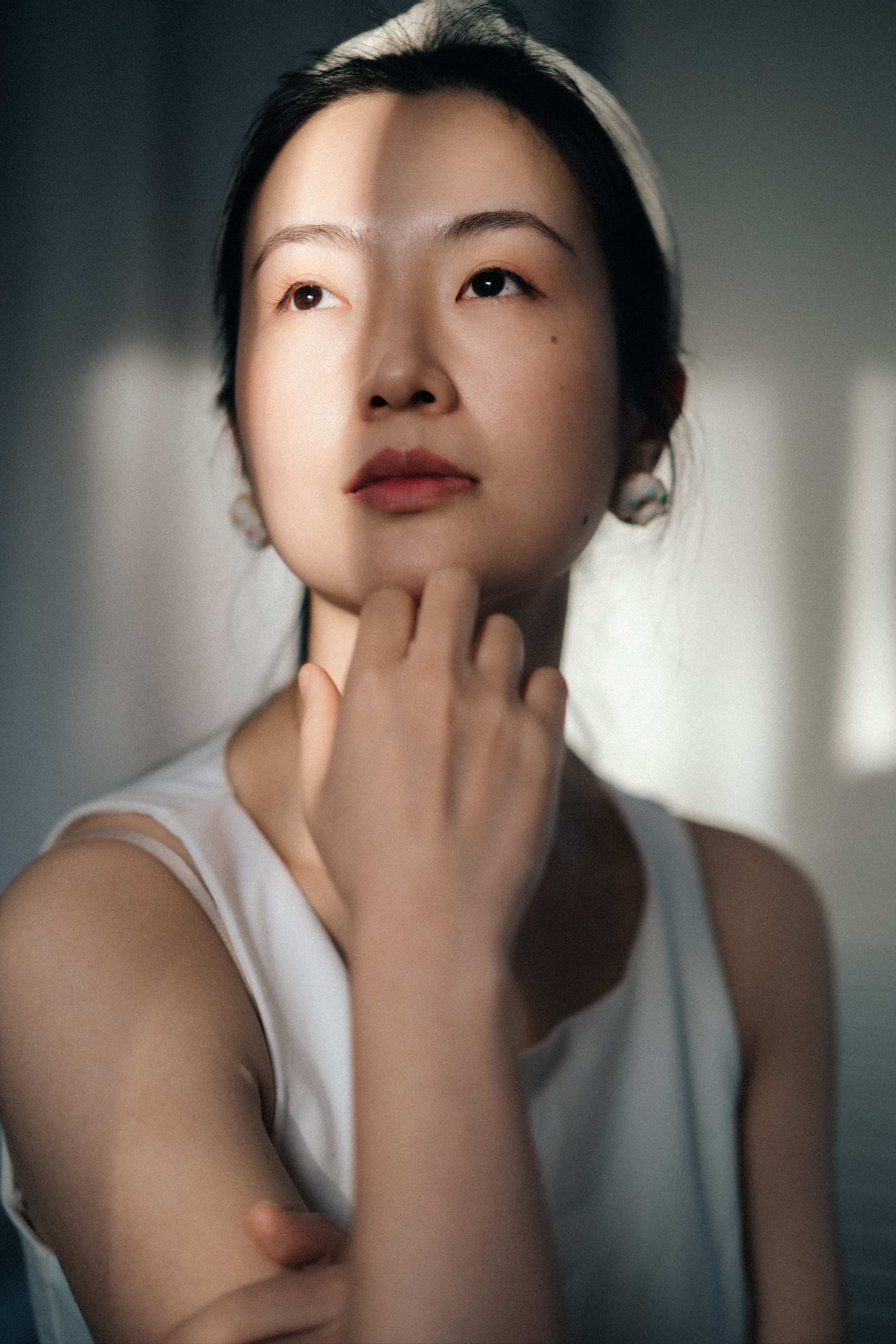 Portrait illuminated by afternoon light